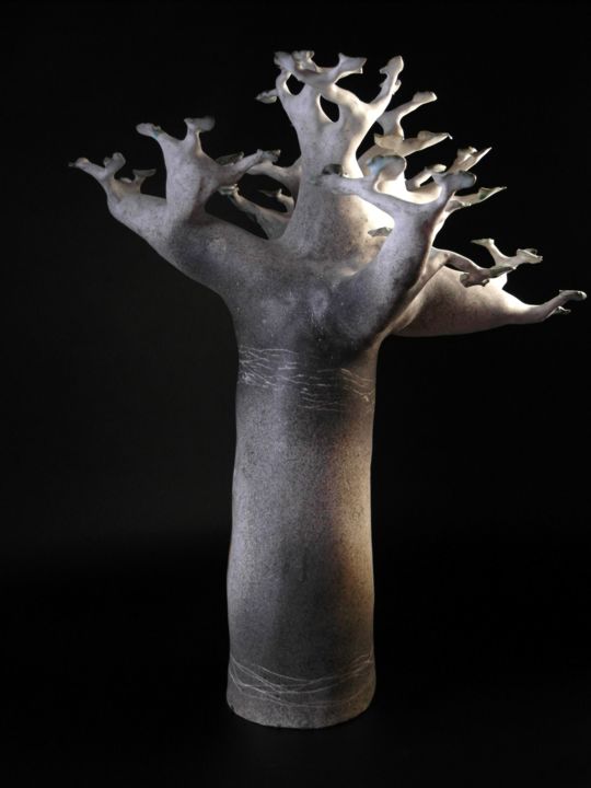 Sculpture titled "BAOBAB" by Dominique Mosseray, Original Artwork, Ceramics