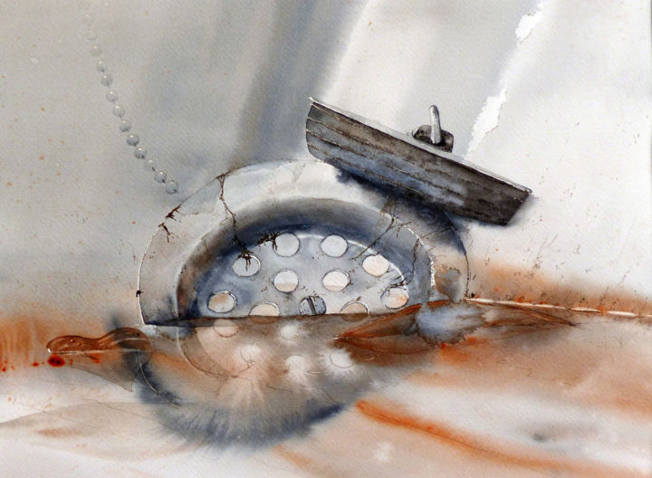 Peinture intitulée "la bonde.jpg" par Dominique Ramaud, Œuvre d'art originale, Aquarelle