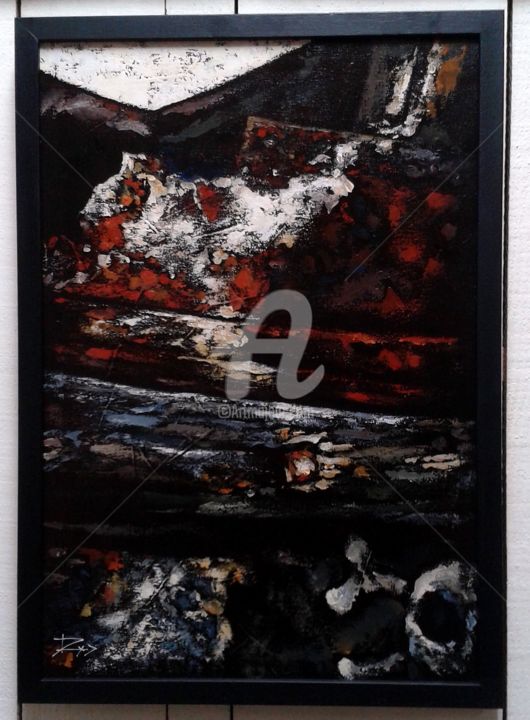 Peinture intitulée "Au bout du rouleau…" par Dominique Richard, Œuvre d'art originale, Acrylique