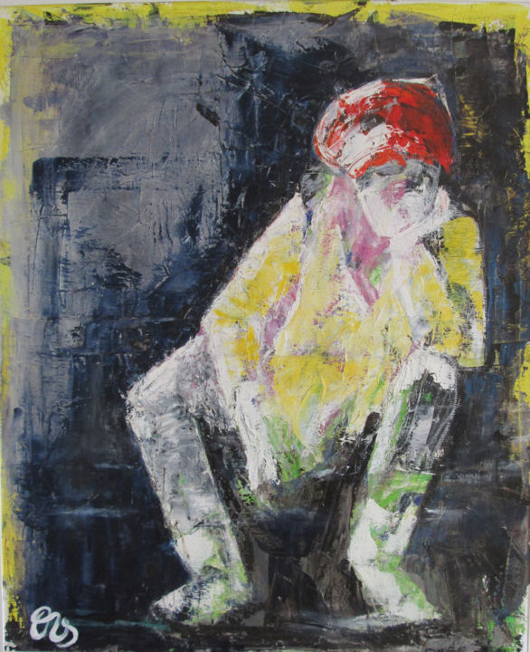 Peinture intitulée "Attente" par Vaillant-Sabatier, Œuvre d'art originale, Huile