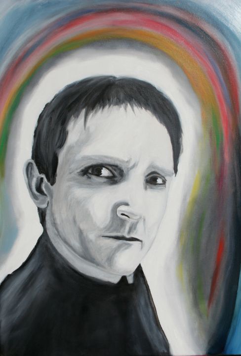 Painting titled "Autoportrait" by Dominique Van De Velde, Original Artwork