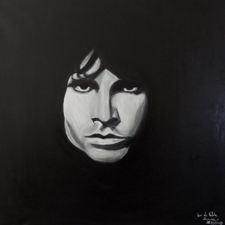 Painting titled "Jim Morrison" by Dominique Van De Velde, Original Artwork, Oil