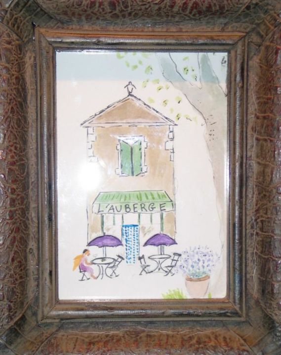 Painting titled "L' Auberge" by Dominique Colver, Original Artwork