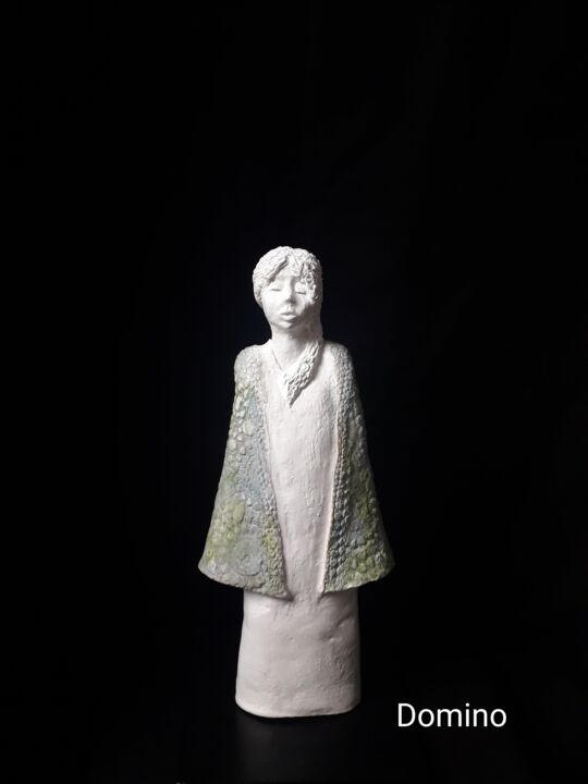 Escultura intitulada "Ange Yerathel" por Domino, Obras de arte originais, Argila