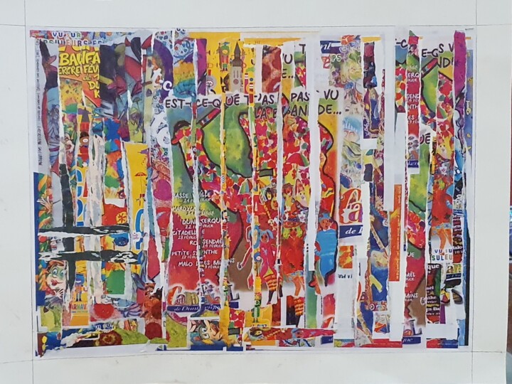 Colagens intitulada "est-ce que t'as pas…" por Dominique Kerkhove (DomKcollage), Obras de arte originais, Colagens