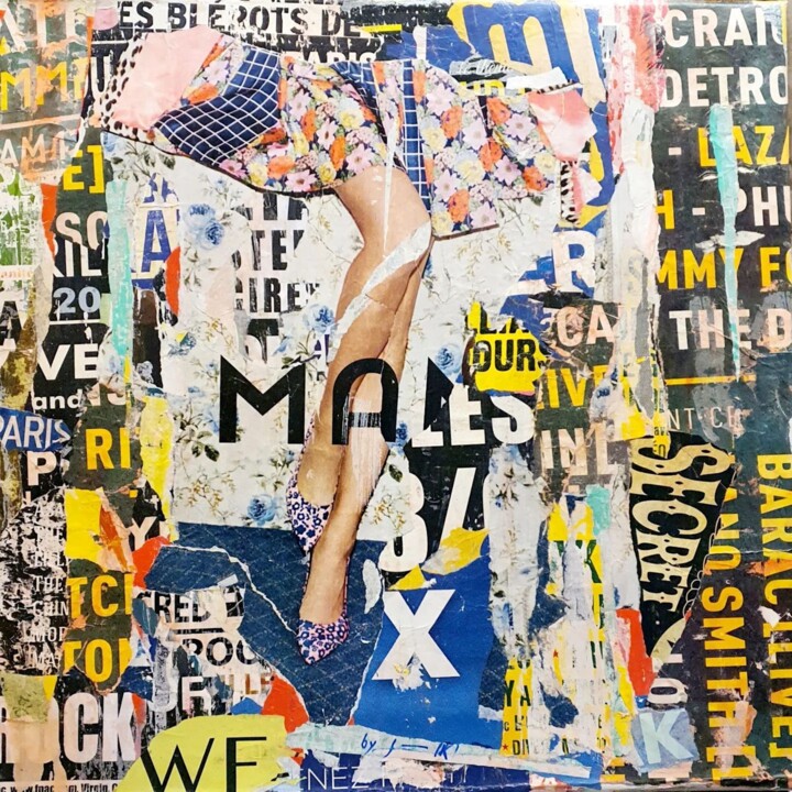 Collages intitulée "Secrets Shoes" par Dominique Kerkhove (DomKcollage), Œuvre d'art originale, Collages