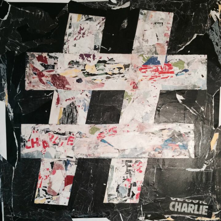 Collages titled "Charlie" by Dominique Kerkhove (DomKcollage), Original Artwork, Collages
