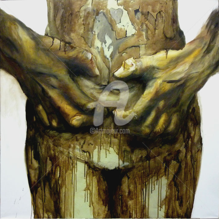 Peinture intitulée "la-rage-au-ventre.j…" par Domondo, Œuvre d'art originale, Acrylique