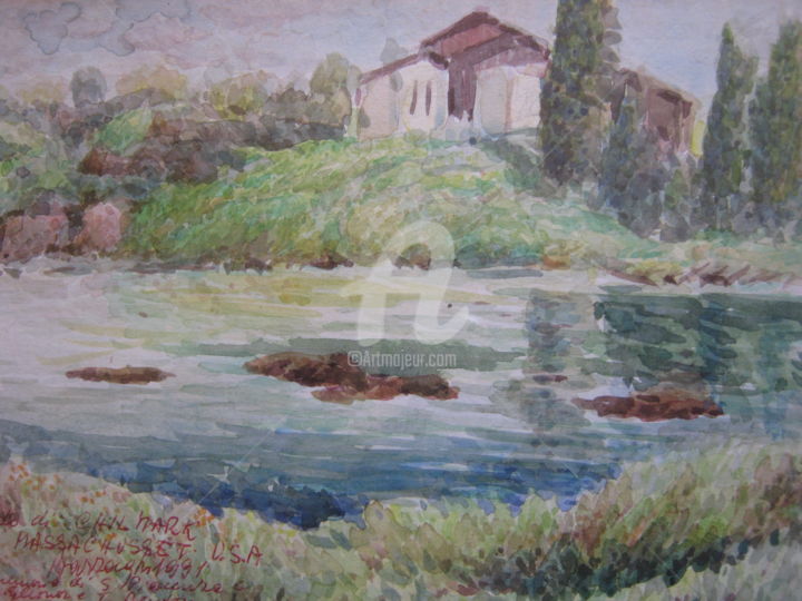 Painting titled "Ricordo di Chilmark…" by Don Barzaghi, Original Artwork, Watercolor