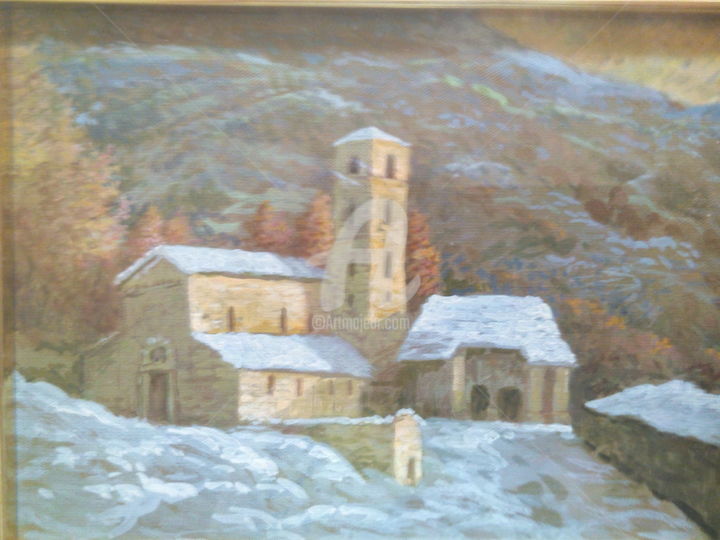 Painting titled "Monastero di San Be…" by Don Barzaghi, Original Artwork, Oil