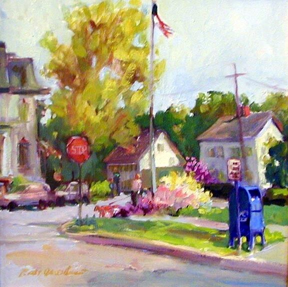 Painting titled "Country Corner" by Don Bourret, Original Artwork, Oil