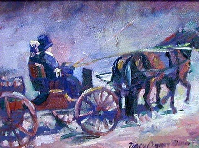 Painting titled "Carriage Trade" by Don Bourret, Original Artwork, Oil