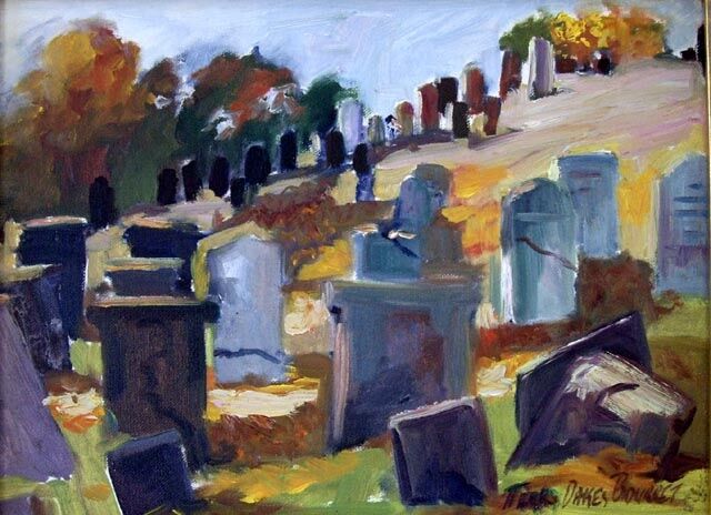 Pintura intitulada "Old Durham Cemetery…" por Don Bourret, Obras de arte originais, Óleo