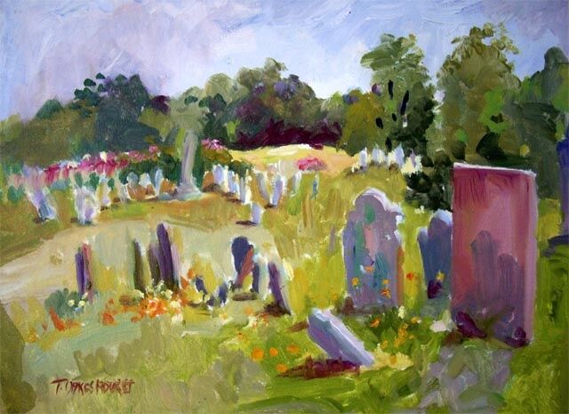 Painting titled "Old North Burial Gr…" by Don Bourret, Original Artwork, Oil