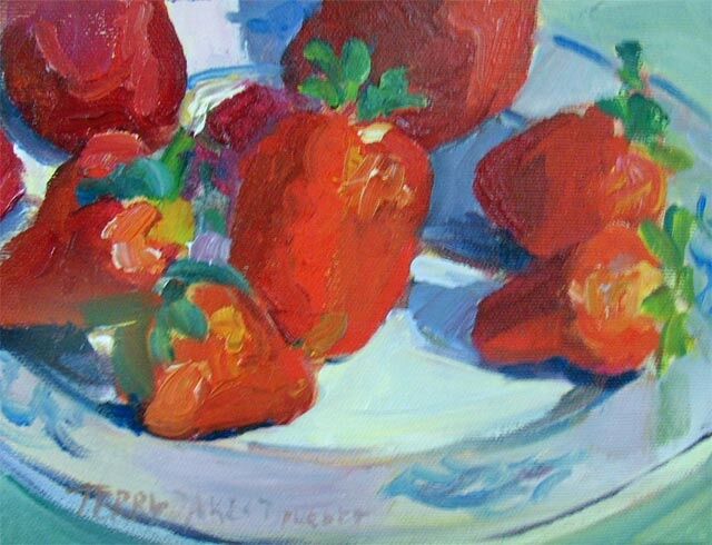 Malarstwo zatytułowany „Strawberries IV” autorstwa Don Bourret, Oryginalna praca