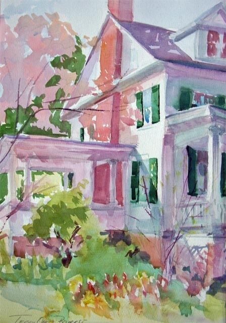 Painting titled "Portland House II" by Don Bourret, Original Artwork, Oil