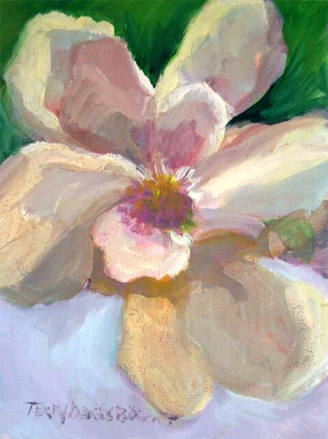 Painting titled "Magnolia I" by Don Bourret, Original Artwork, Oil