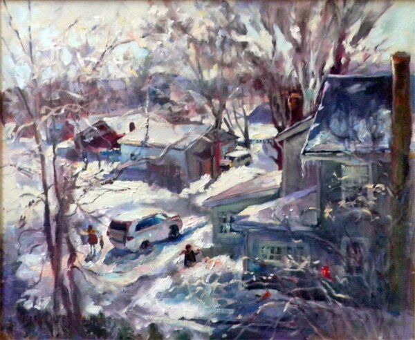 Malarstwo zatytułowany „Winter Blues” autorstwa Don Bourret, Oryginalna praca
