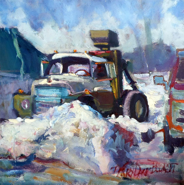 Painting titled "Snowbound" by Don Bourret, Original Artwork, Oil