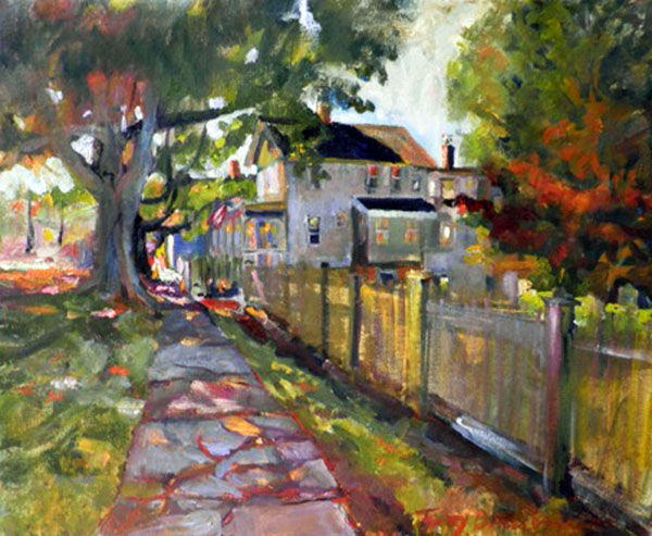 Painting titled "Sidewalk" by Don Bourret, Original Artwork