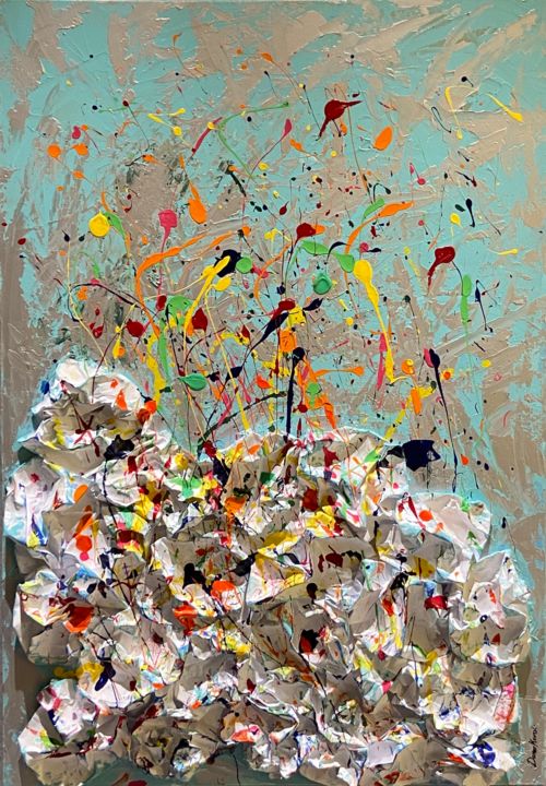 Painting titled "MIND EXPLOSION" by Dona Koroi, Original Artwork, Acrylic