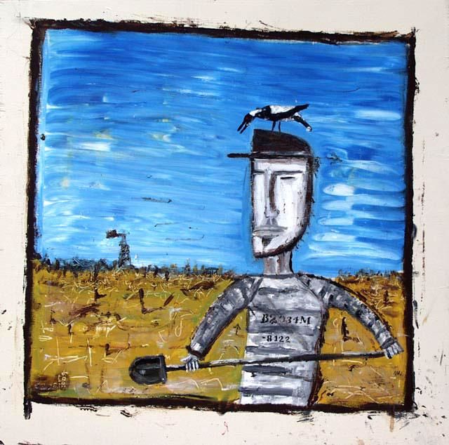 绘画 标题为“magpie & convict” 由Donal Mckernan, 原创艺术品