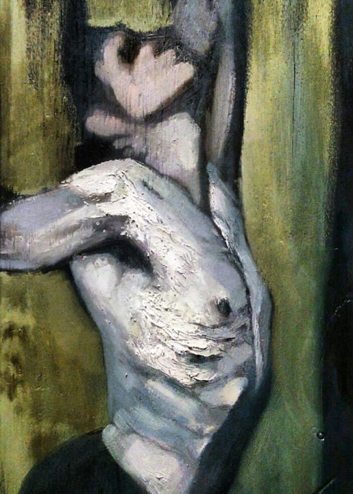Peinture intitulée ""Étude"" par Donald Xhelo, Œuvre d'art originale, Huile