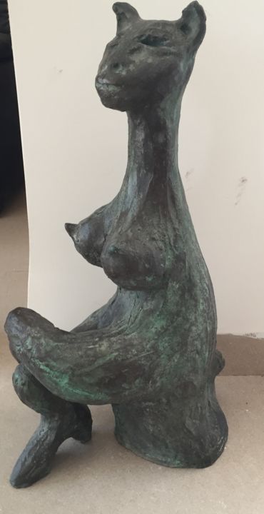 Skulptur mit dem Titel "LADY-CAT_img-0183.j…" von Donatella Richtman, Original-Kunstwerk