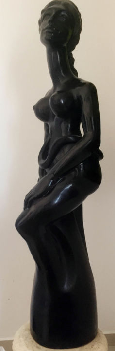 Sculpture titled "black_venus" by Donatella Richtman, Original Artwork, Stone