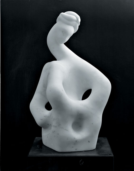 Skulptur mit dem Titel "dolcezza" von Donatella Richtman, Original-Kunstwerk, Stein