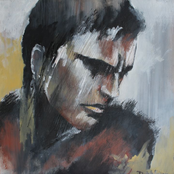 Картина под названием "Man III" - Donatella Marraoni, Подлинное произведение искусства, Масло
