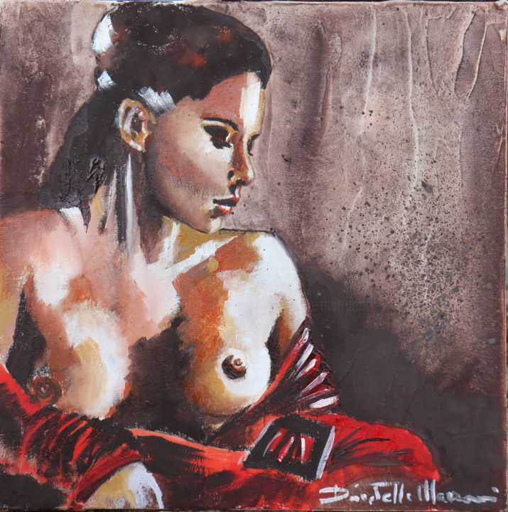 Painting titled "Relaxing time" by Donatella Marraoni, Original Artwork, Oil