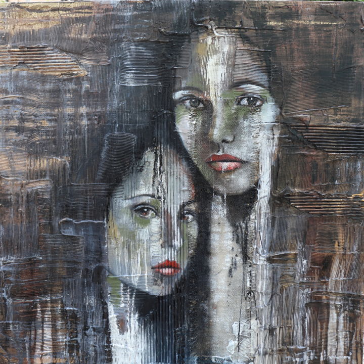 Painting titled "Complicity" by Donatella Marraoni, Original Artwork, Oil