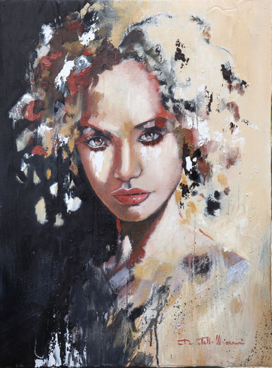 Painting titled "I don't mind." by Donatella Marraoni, Original Artwork, Oil