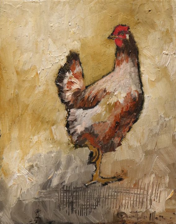 Peinture intitulée "Gallina..." par Donatella Marraoni, Œuvre d'art originale, Huile