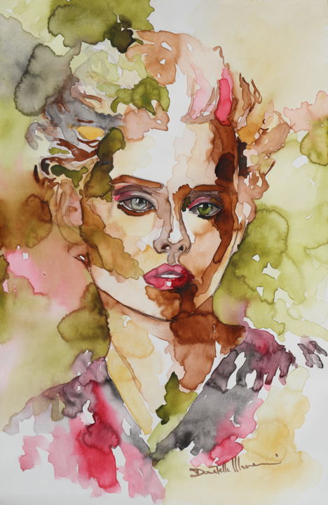 Картина под названием "Autumn arrives" - Donatella Marraoni, Подлинное произведение искусства, Акварель