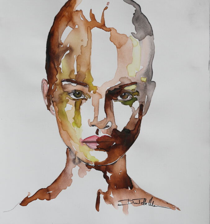 Картина под названием "you are not here" - Donatella Marraoni, Подлинное произведение искусства, Акварель