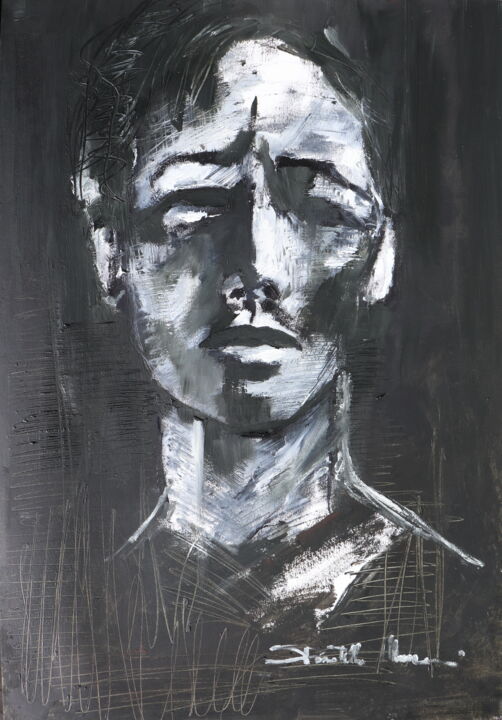 Pittura intitolato "Face" da Donatella Marraoni, Opera d'arte originale, Olio