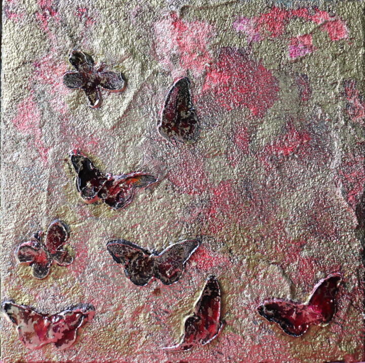 Pintura titulada "Gold butterfly" por Donatella Marraoni, Obra de arte original, Oleo