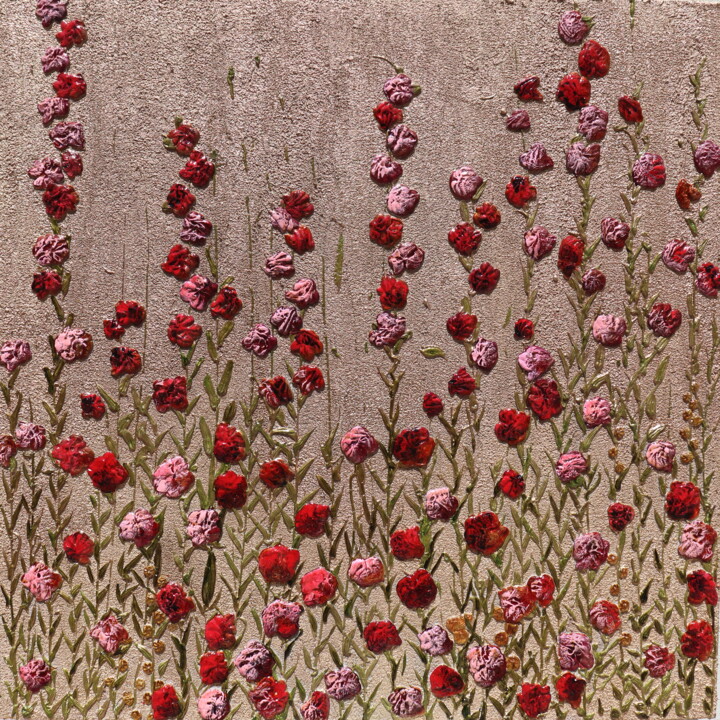 Malerei mit dem Titel "Fiori rosa fiori di…" von Donatella Marraoni, Original-Kunstwerk, Öl