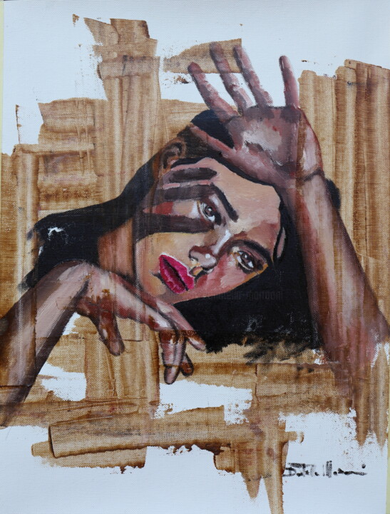 Pittura intitolato "Stop!." da Donatella Marraoni, Opera d'arte originale, Olio