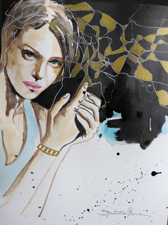 Painting titled "karma" by Donatella Marraoni, Original Artwork, Watercolor