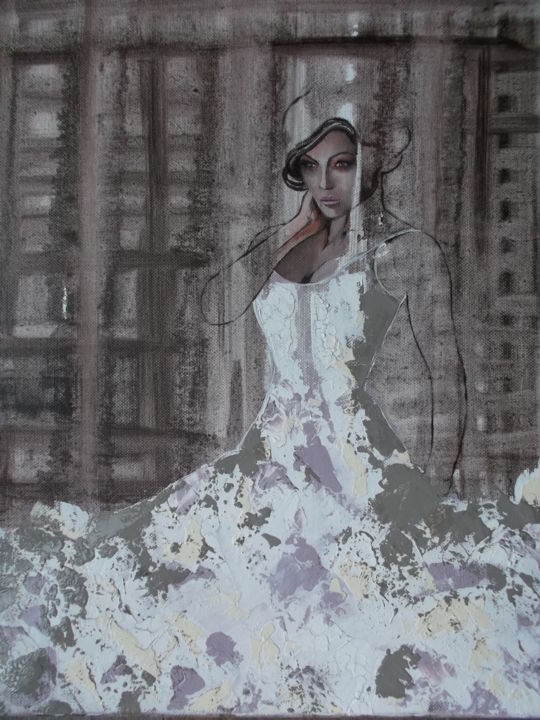 Картина под названием "Second thoughts" - Donatella Marraoni, Подлинное произведение искусства, Масло