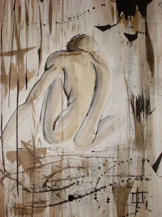Peinture intitulée "Man" par Donatella Marraoni, Œuvre d'art originale, Acrylique