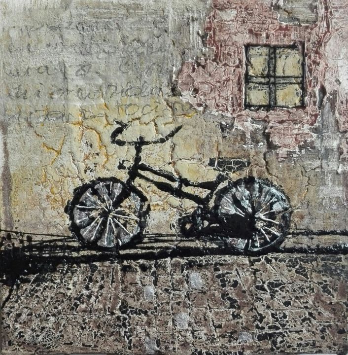 "bike window wall &…" başlıklı Tablo Donatella Marraoni tarafından, Orijinal sanat, Petrol
