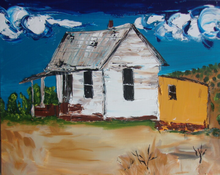 Картина под названием ""Ghost Town Shanty"" - Don David Young (dondavid), Подлинное произведение искусства, Масло