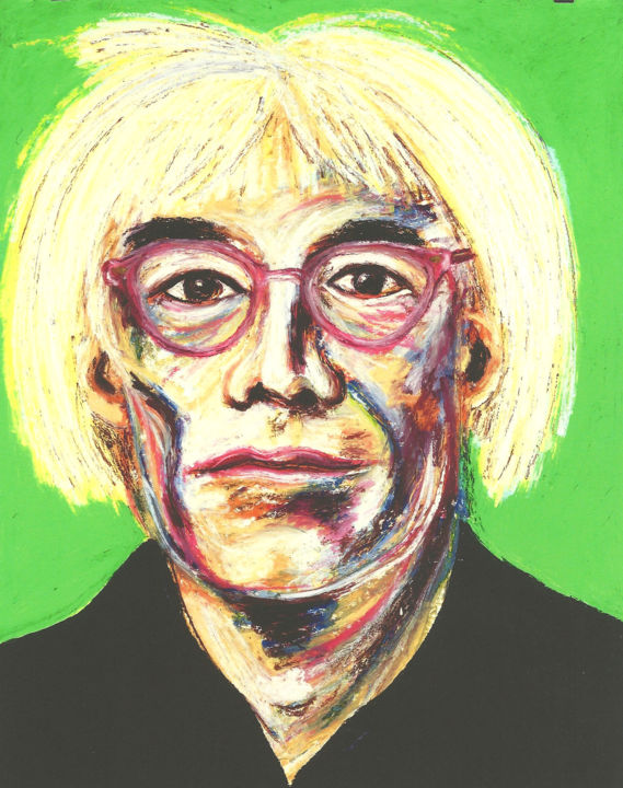 Drawing titled ""Andy Warhol"" by Don David Young (dondavid), Original Artwork, Oil Mounted on Other rigid panel