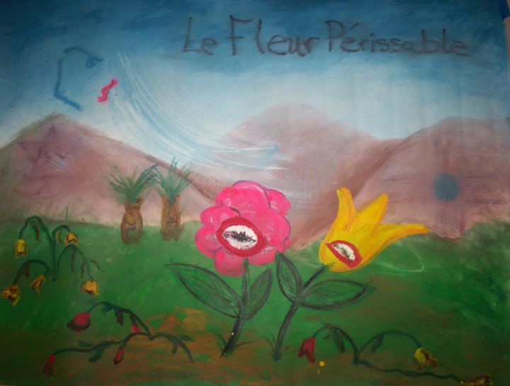 Disegno intitolato ""Les Fleur Perissab…" da Don David Young (dondavid), Opera d'arte originale, Gesso