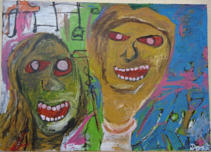 Pintura intitulada "recem casados" por Donie, Obras de arte originais,
