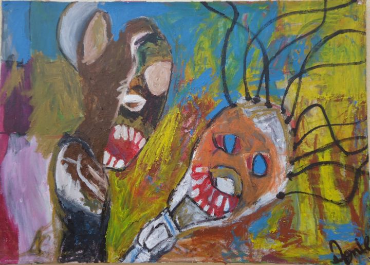 Pintura intitulada "sub mundo" por Donie, Obras de arte originais,